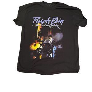 Purple Rain T Shirt Prince The Revolution, Black And Short Sleeves. Size Large